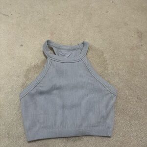 Aerie Heather Gray Ribbed Crop Top